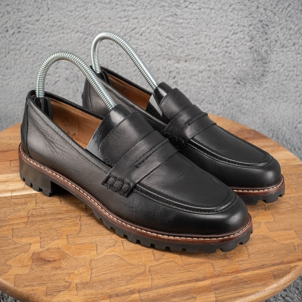 Madewell The Corinne Lugsole Loafer Shoes Womens Size 6.5 True Black Leather